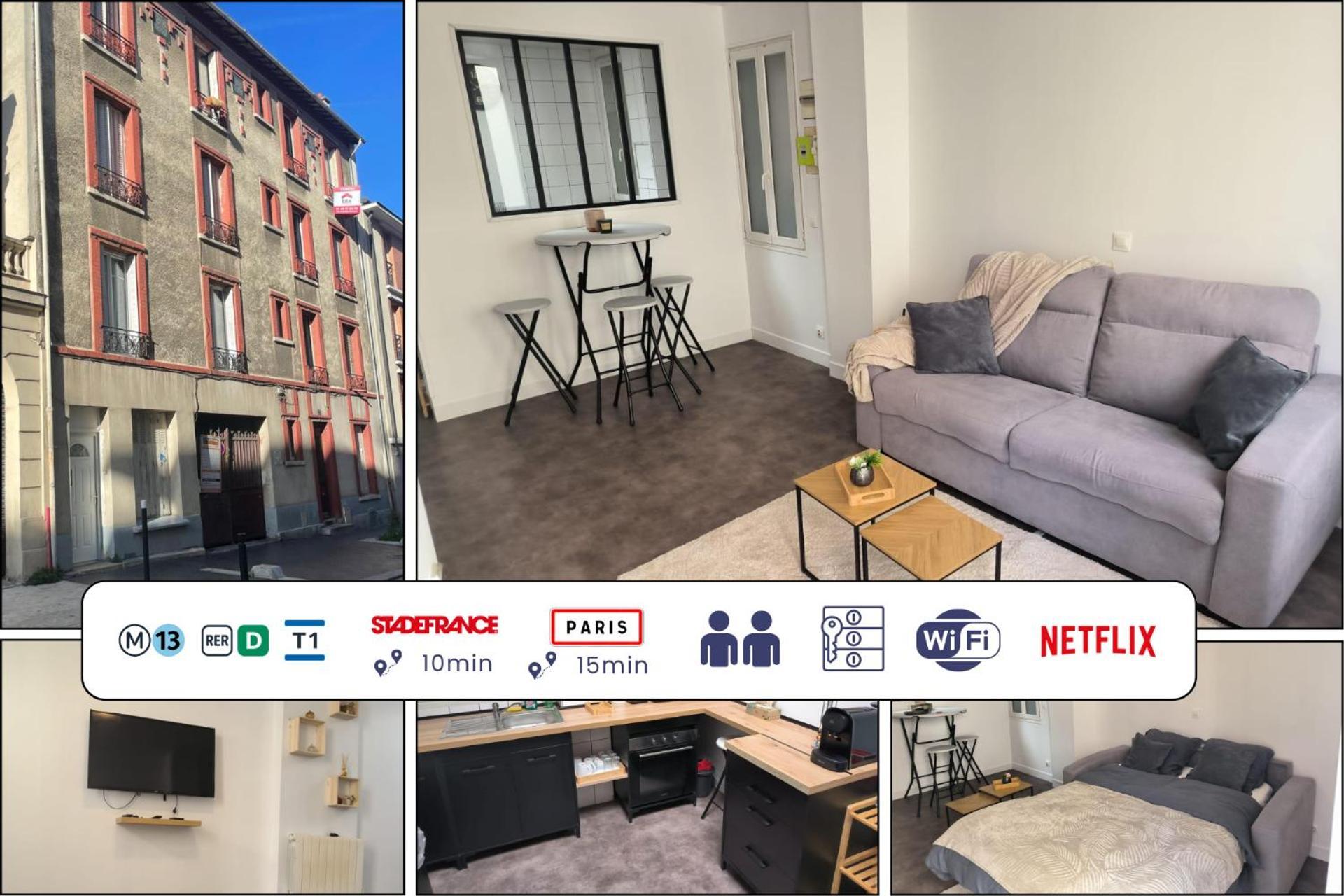 Cosy Tv Netflix Proche Stade De France Appartamento